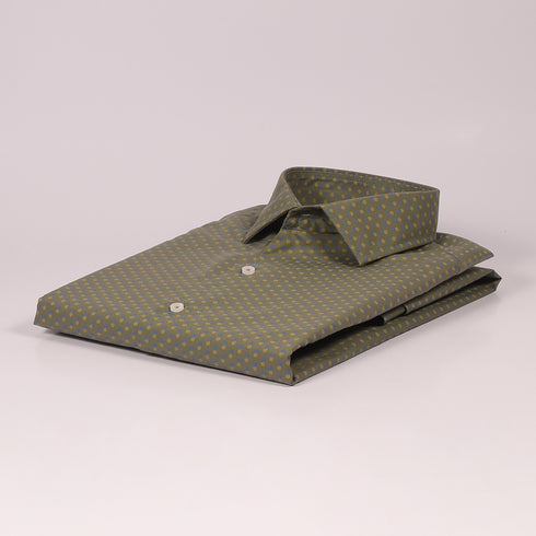 ZR Olive Green Printed Shirt